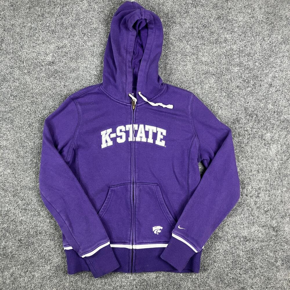 Nike K-State Hoodie Womens‎ M Purple Full Zip Sweatshirt Wildcats NCAA